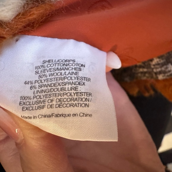 TORY BURCH RUNWAY Quincey Mixed Media Blazer Jacket Size 6 GUC - Picture 12 of 12